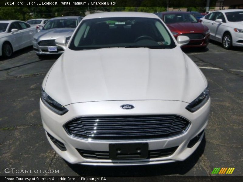 White Platinum / Charcoal Black 2014 Ford Fusion SE EcoBoost