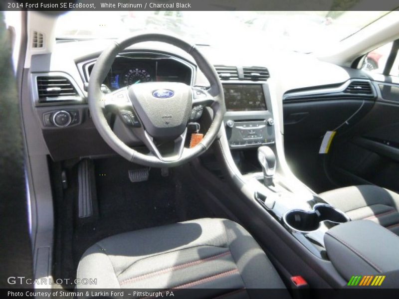 White Platinum / Charcoal Black 2014 Ford Fusion SE EcoBoost