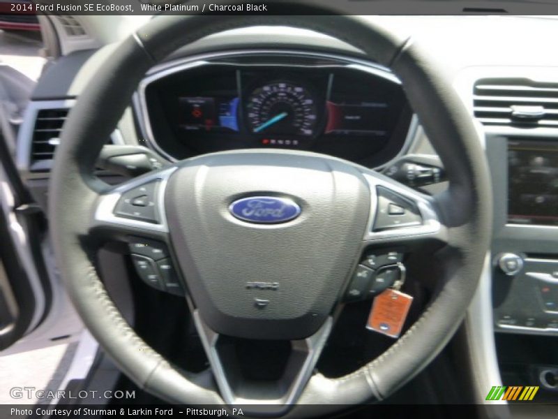 White Platinum / Charcoal Black 2014 Ford Fusion SE EcoBoost