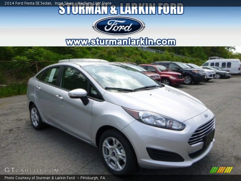 Ingot Silver / Medium Light Stone 2014 Ford Fiesta SE Sedan