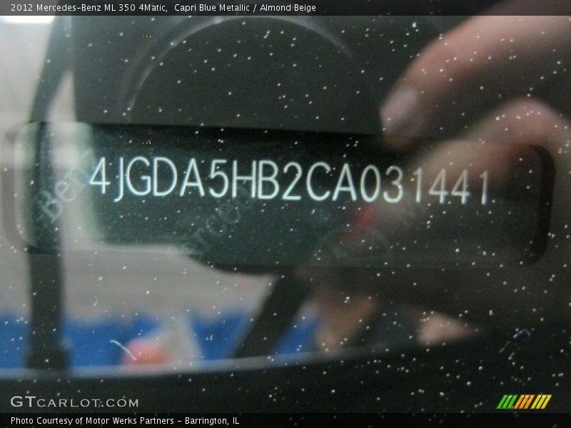 Capri Blue Metallic / Almond Beige 2012 Mercedes-Benz ML 350 4Matic