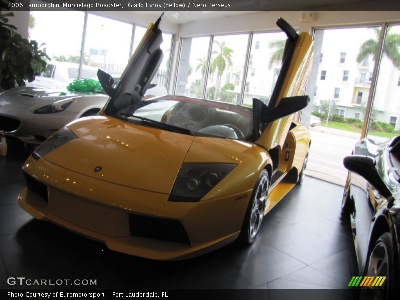 Giallo Evros (Yellow) / Nero Perseus 2006 Lamborghini Murcielago Roadster