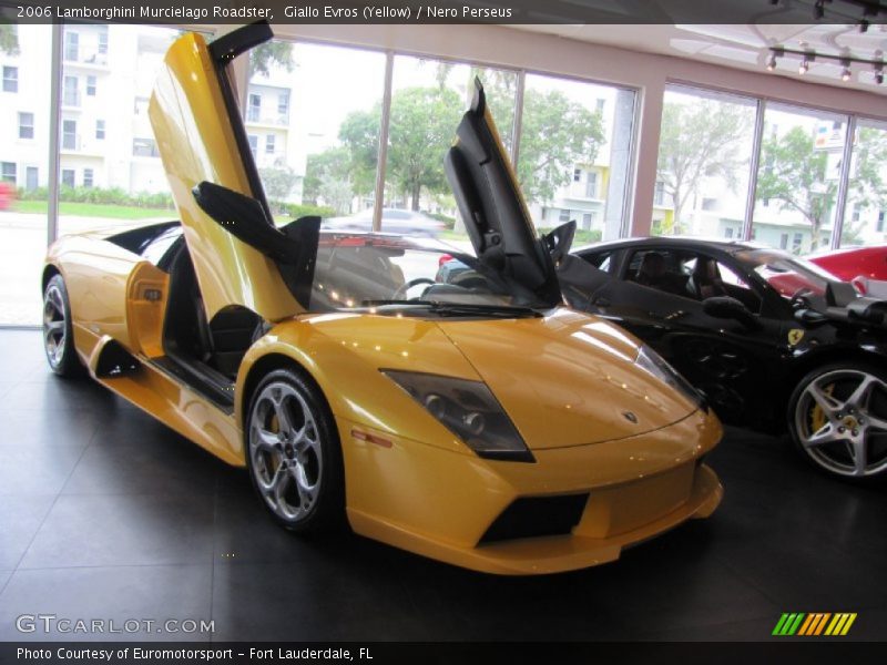 Giallo Evros (Yellow) / Nero Perseus 2006 Lamborghini Murcielago Roadster