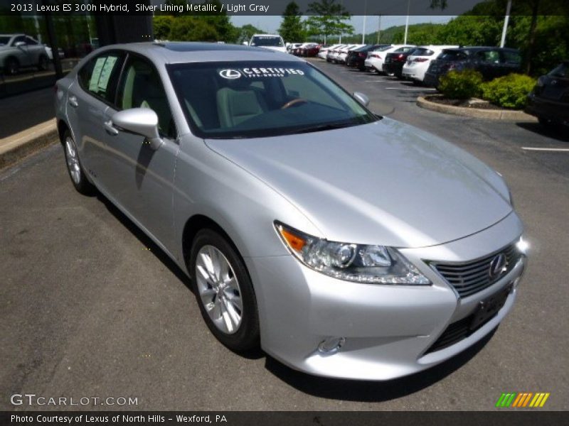 Silver Lining Metallic / Light Gray 2013 Lexus ES 300h Hybrid
