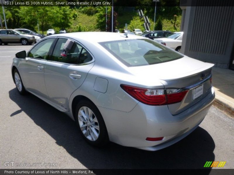 Silver Lining Metallic / Light Gray 2013 Lexus ES 300h Hybrid