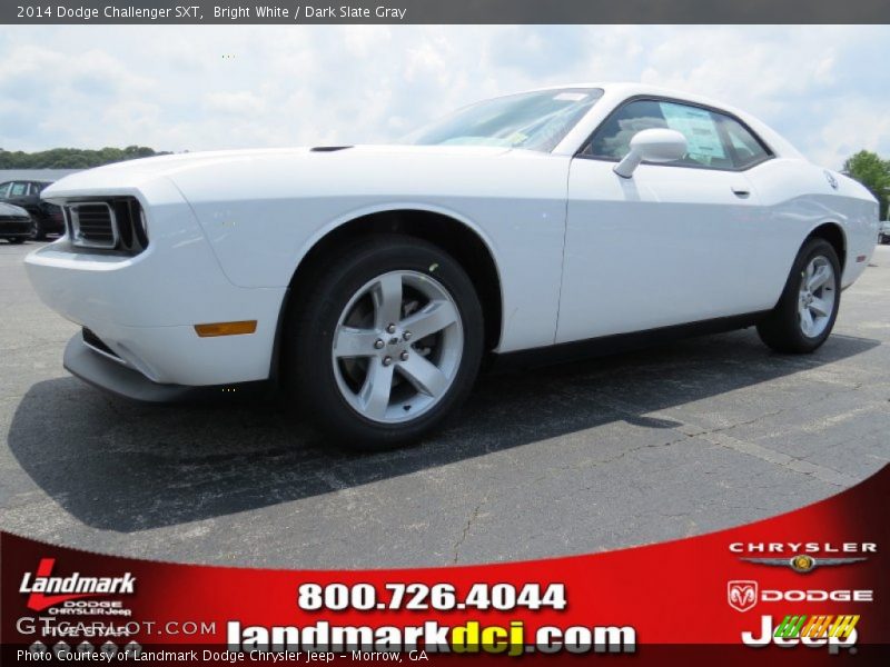 Bright White / Dark Slate Gray 2014 Dodge Challenger SXT