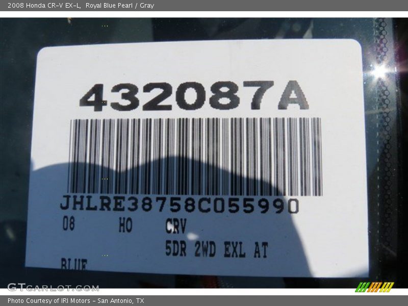Royal Blue Pearl / Gray 2008 Honda CR-V EX-L