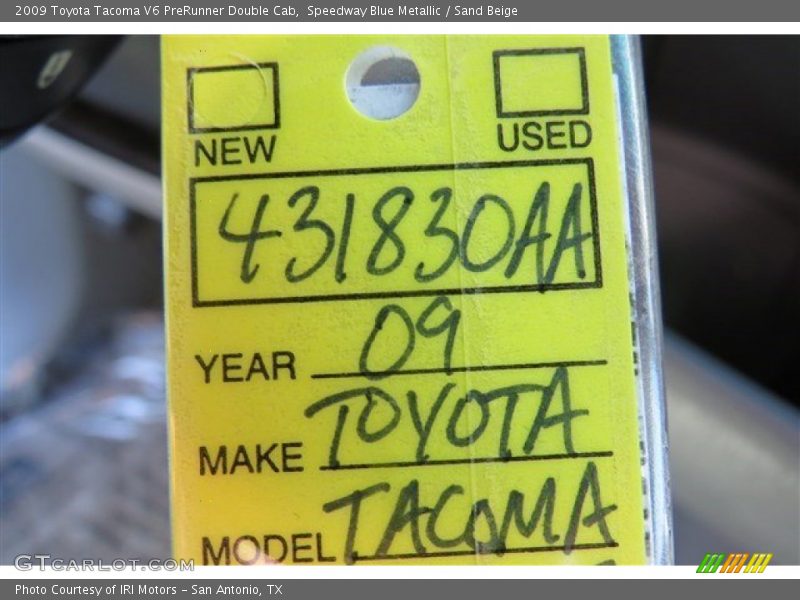 Speedway Blue Metallic / Sand Beige 2009 Toyota Tacoma V6 PreRunner Double Cab