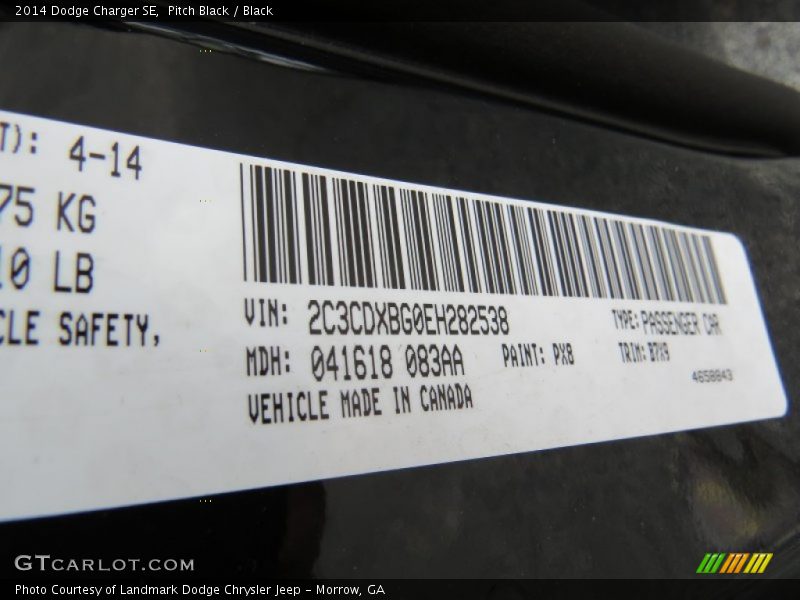 Pitch Black / Black 2014 Dodge Charger SE