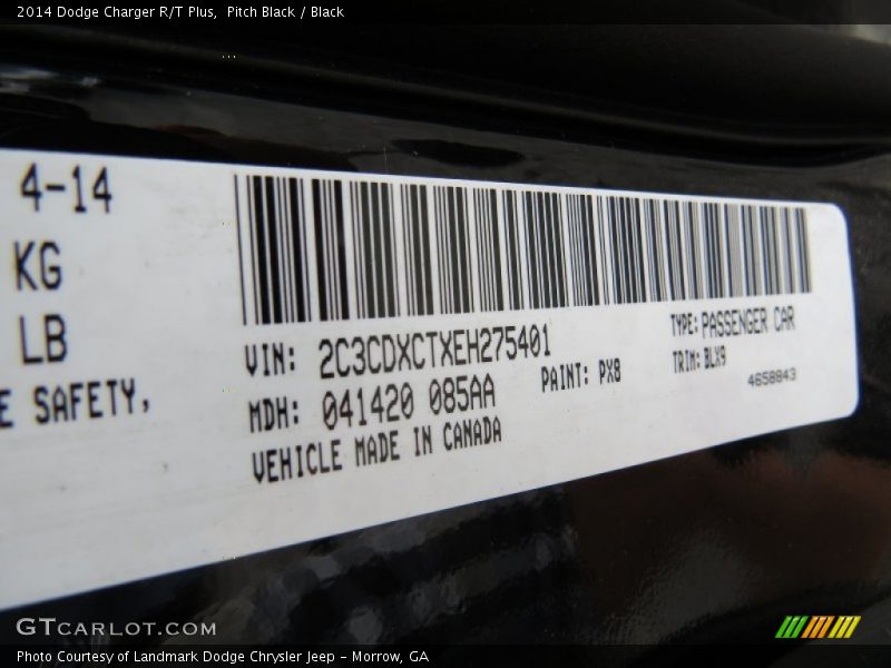 Pitch Black / Black 2014 Dodge Charger R/T Plus