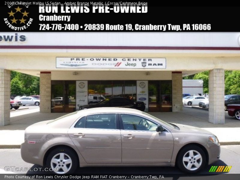 Amber Bronze Metallic / Cocoa/Cashmere Beige 2008 Chevrolet Malibu LS Sedan
