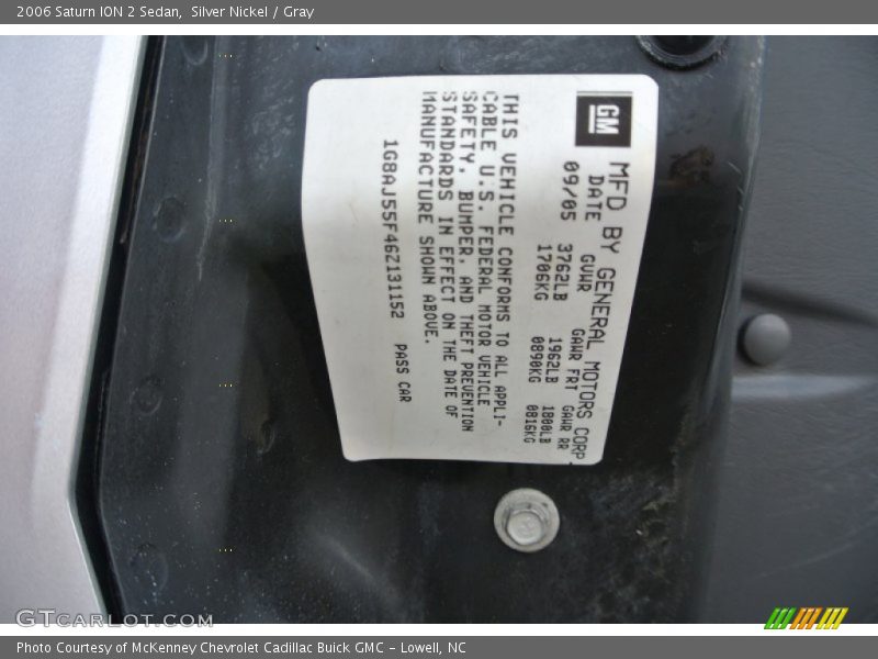 Silver Nickel / Gray 2006 Saturn ION 2 Sedan