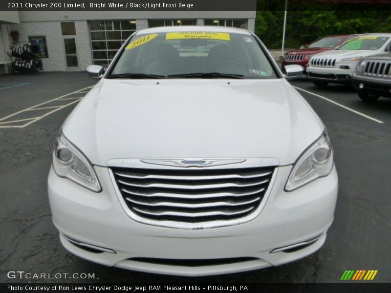 Bright White / Black/Light Frost Beige 2011 Chrysler 200 Limited