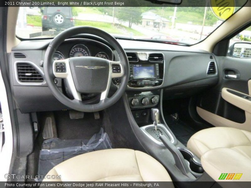 Bright White / Black/Light Frost Beige 2011 Chrysler 200 Limited