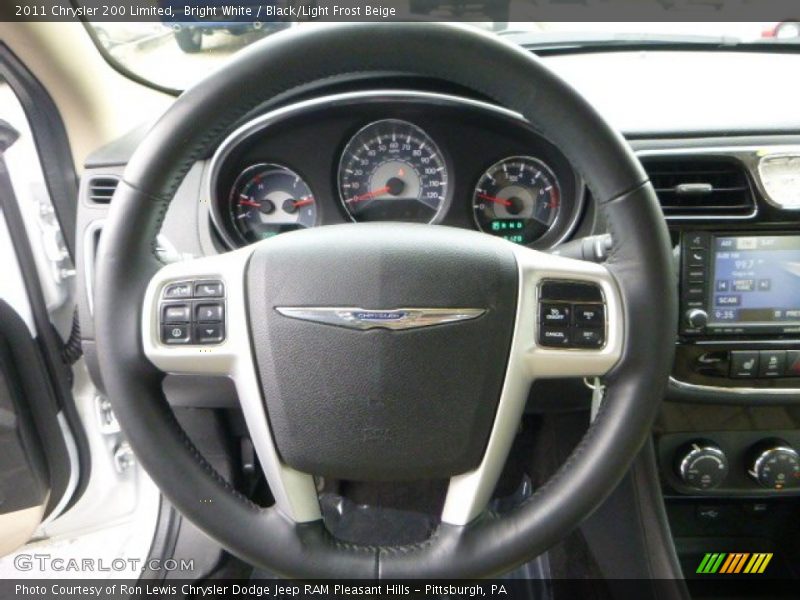 Bright White / Black/Light Frost Beige 2011 Chrysler 200 Limited
