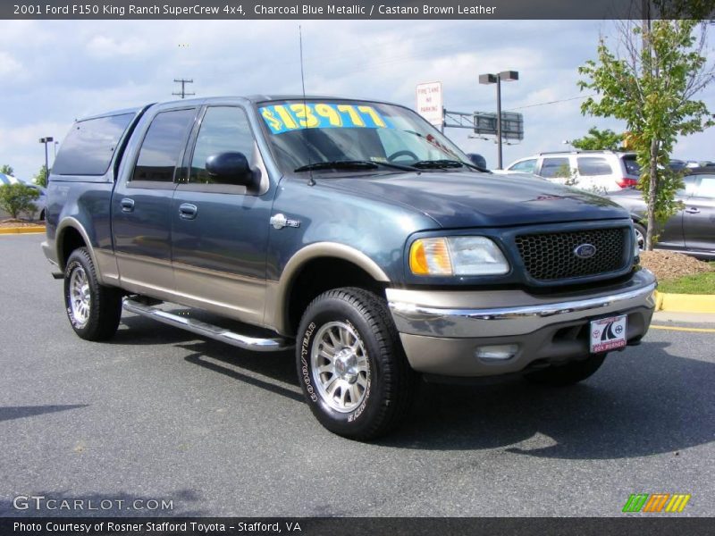 Charcoal Blue Metallic / Castano Brown Leather 2001 Ford F150 King Ranch SuperCrew 4x4