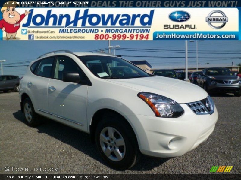 Pearl White / Black 2014 Nissan Rogue Select S