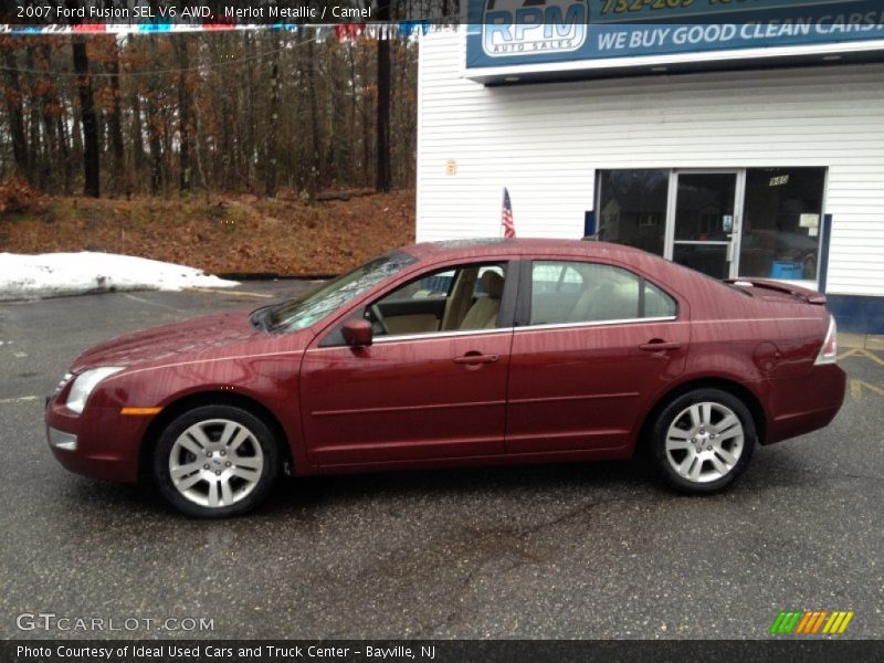 Merlot Metallic / Camel 2007 Ford Fusion SEL V6 AWD