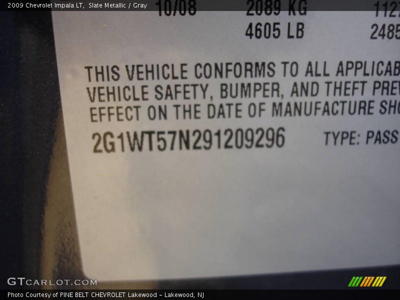 Slate Metallic / Gray 2009 Chevrolet Impala LT