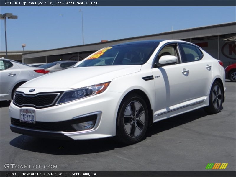 Snow White Pearl / Beige 2013 Kia Optima Hybrid EX