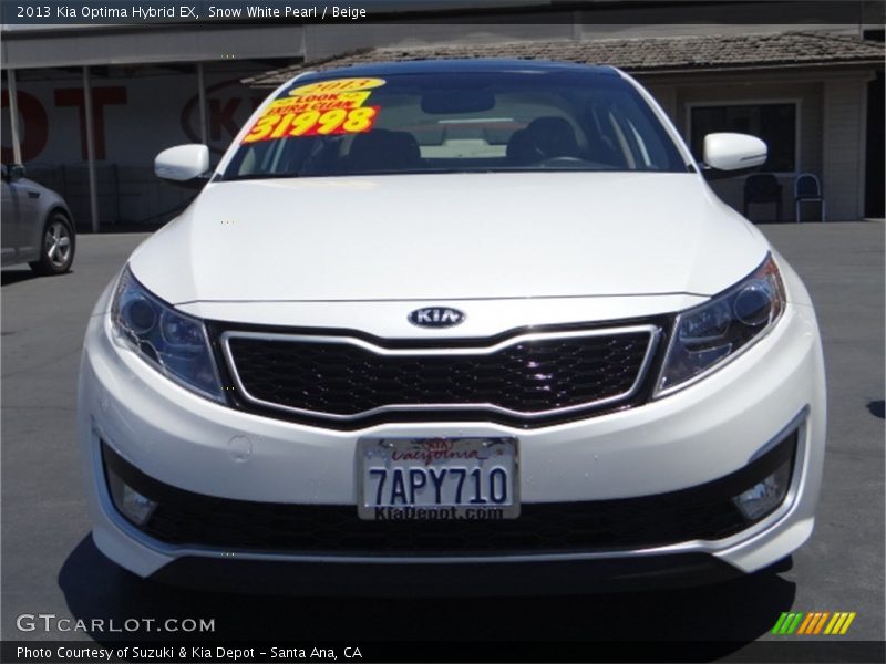 Snow White Pearl / Beige 2013 Kia Optima Hybrid EX