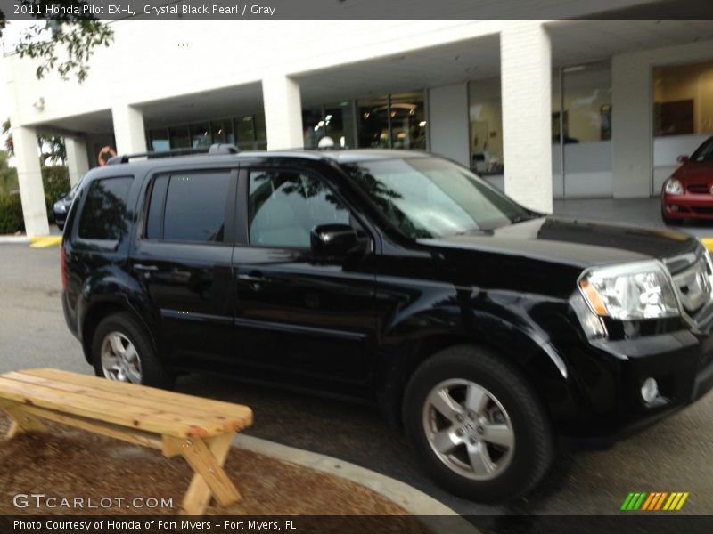 Crystal Black Pearl / Gray 2011 Honda Pilot EX-L