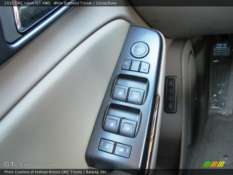White Diamond Tricoat / Cocoa/Dune 2015 GMC Yukon SLT 4WD