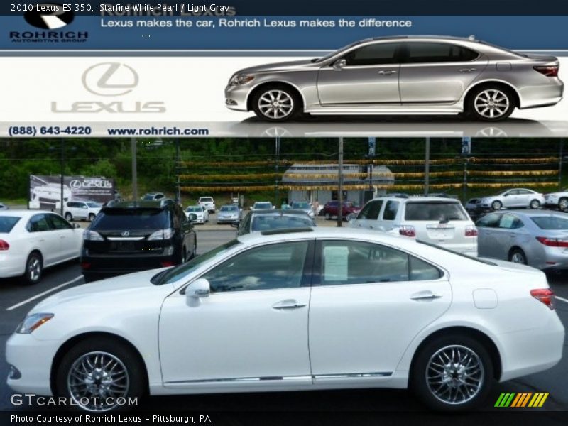 Starfire White Pearl / Light Gray 2010 Lexus ES 350