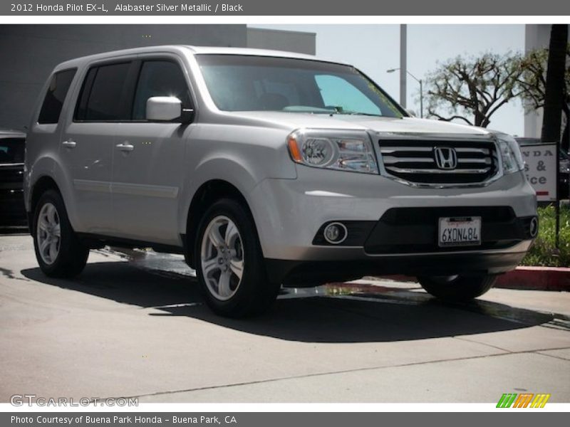 Alabaster Silver Metallic / Black 2012 Honda Pilot EX-L