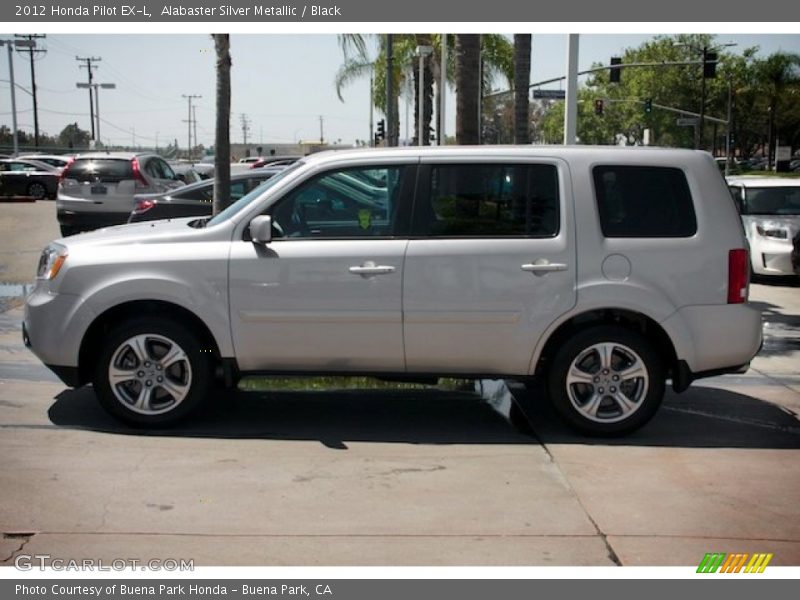 Alabaster Silver Metallic / Black 2012 Honda Pilot EX-L