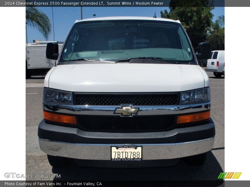 Summit White / Medium Pewter 2014 Chevrolet Express 3500 Passenger Extended LT