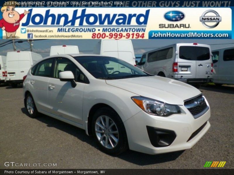 Satin White Pearl / Black 2014 Subaru Impreza 2.0i Premium 5 Door