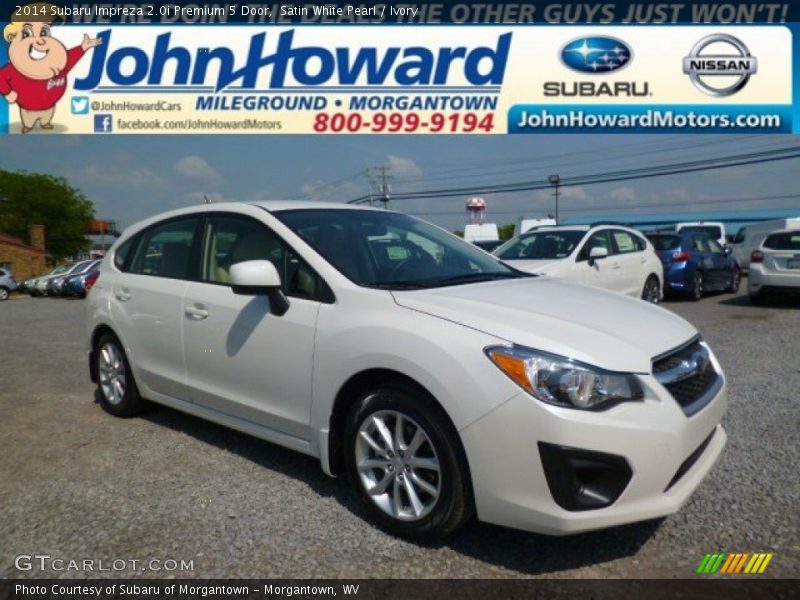 Satin White Pearl / Ivory 2014 Subaru Impreza 2.0i Premium 5 Door