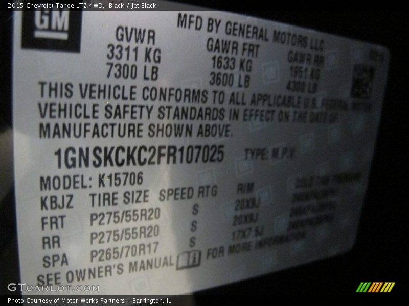 Black / Jet Black 2015 Chevrolet Tahoe LTZ 4WD