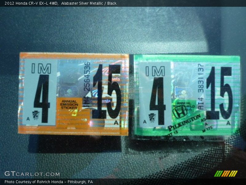 Alabaster Silver Metallic / Black 2012 Honda CR-V EX-L 4WD