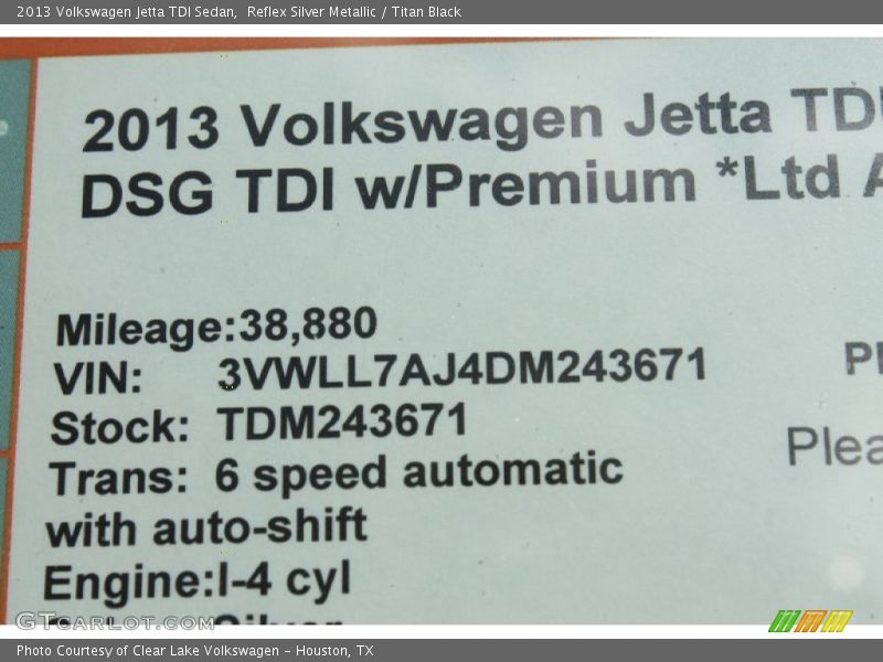 Reflex Silver Metallic / Titan Black 2013 Volkswagen Jetta TDI Sedan