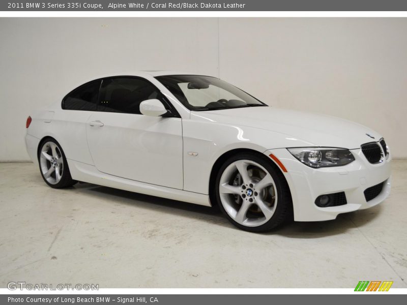 Alpine White / Coral Red/Black Dakota Leather 2011 BMW 3 Series 335i Coupe
