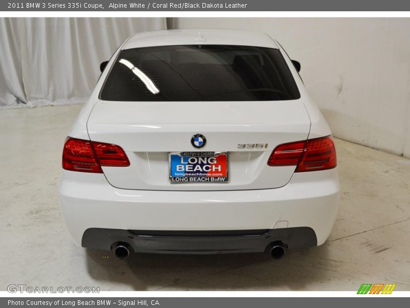 Alpine White / Coral Red/Black Dakota Leather 2011 BMW 3 Series 335i Coupe