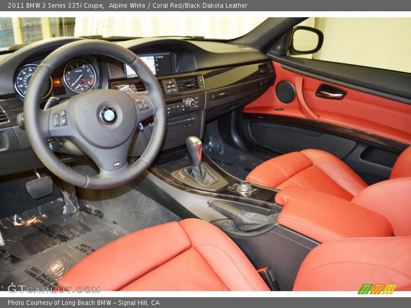 Alpine White / Coral Red/Black Dakota Leather 2011 BMW 3 Series 335i Coupe