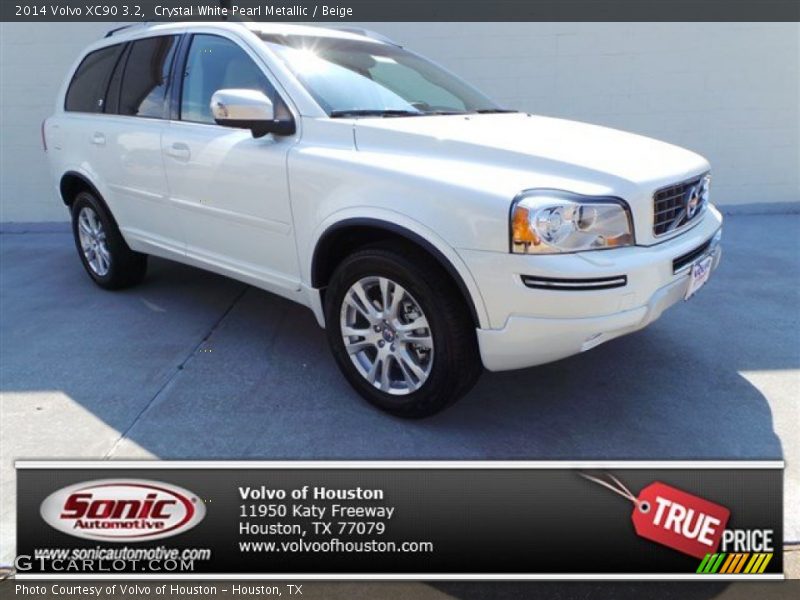 Crystal White Pearl Metallic / Beige 2014 Volvo XC90 3.2