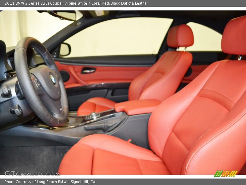 Alpine White / Coral Red/Black Dakota Leather 2011 BMW 3 Series 335i Coupe