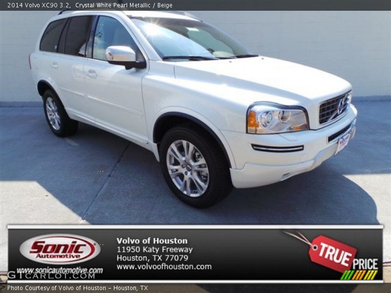 Crystal White Pearl Metallic / Beige 2014 Volvo XC90 3.2