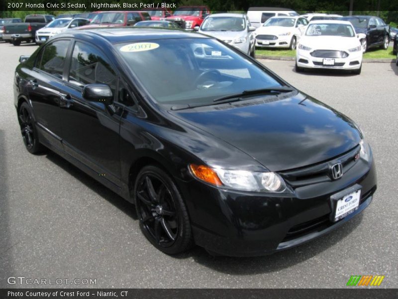 Nighthawk Black Pearl / Black 2007 Honda Civic Si Sedan