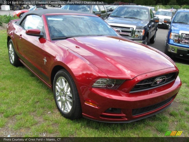 Ruby Red / Charcoal Black 2014 Ford Mustang V6 Premium Convertible