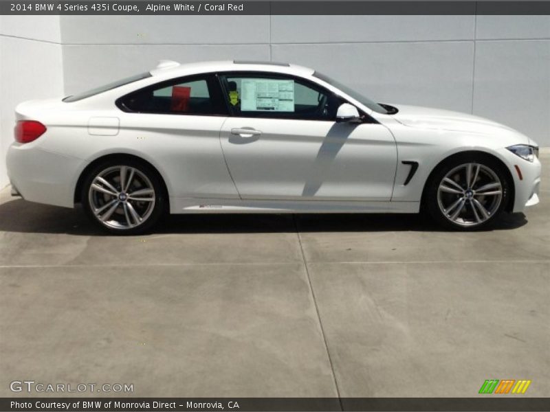 Alpine White / Coral Red 2014 BMW 4 Series 435i Coupe