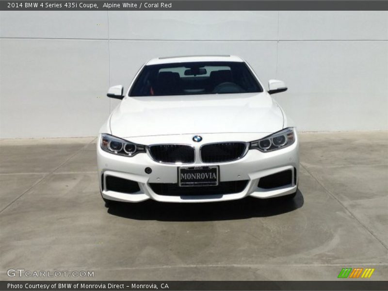 Alpine White / Coral Red 2014 BMW 4 Series 435i Coupe