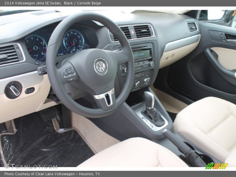 Black / Cornsilk Beige 2014 Volkswagen Jetta SE Sedan