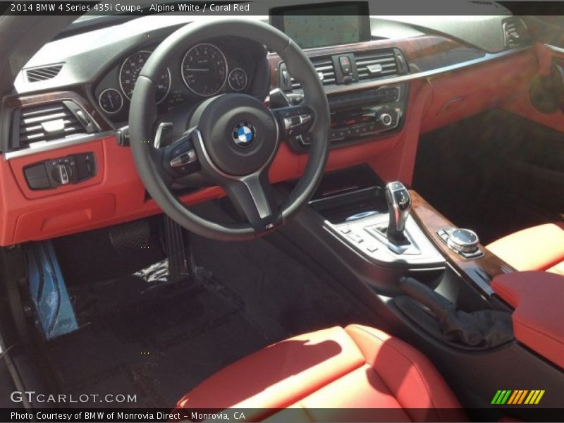 Alpine White / Coral Red 2014 BMW 4 Series 435i Coupe