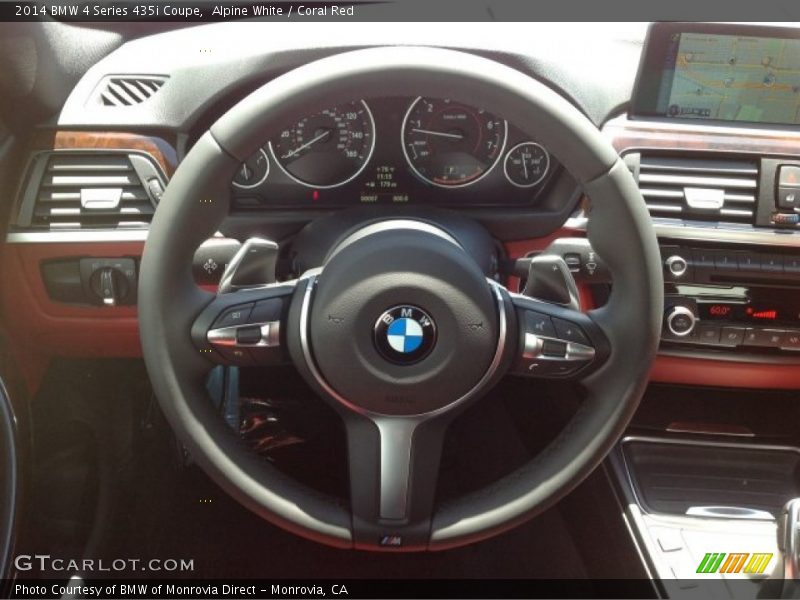 Alpine White / Coral Red 2014 BMW 4 Series 435i Coupe