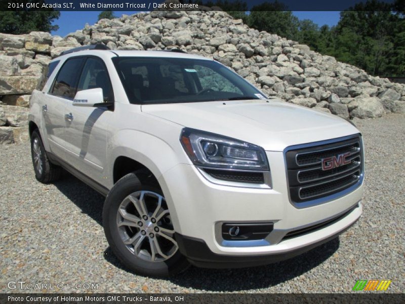 White Diamond Tricoat / Dark Cashmere 2014 GMC Acadia SLT